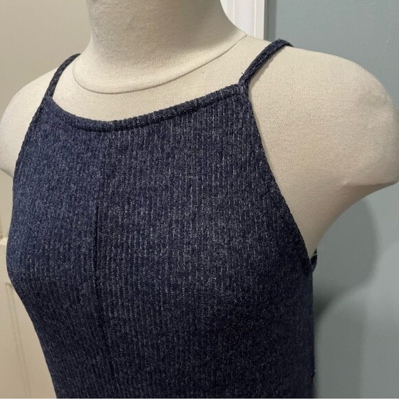 NWT LUNACHIX Heather Navy Brushed Hacci Knit Jumpsuit Size Medium - Picture 4 of 9